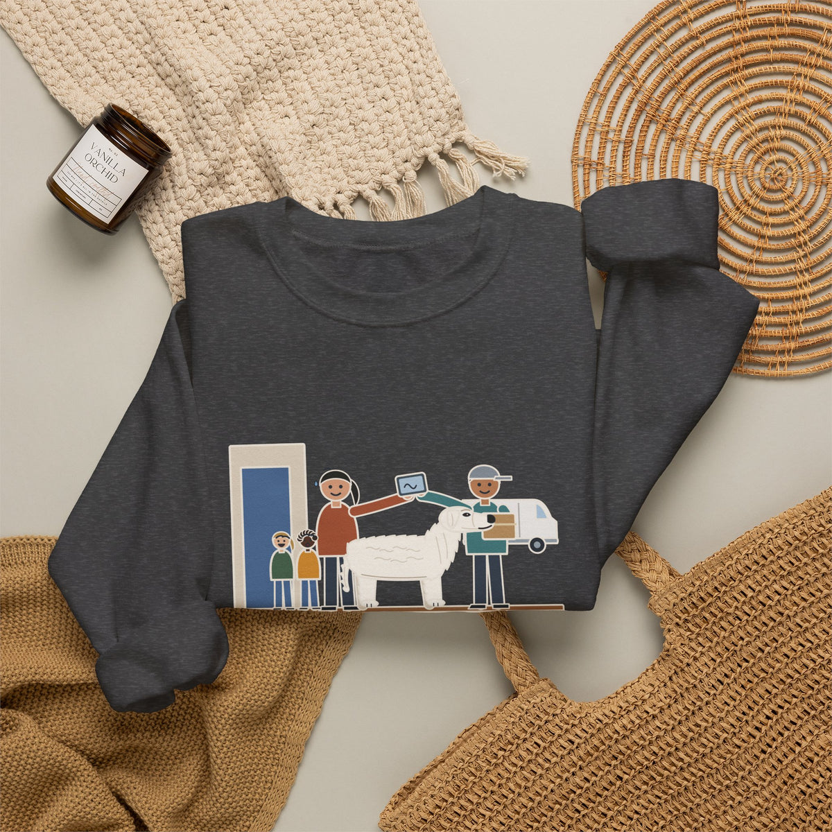 Kuvasz Crewneck Sweatshirt - Kept Watch Over the Kids Until the Delivery Was Signed