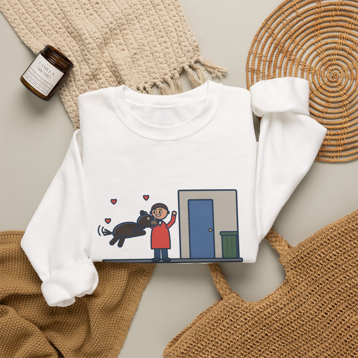 Dog Greeting Sweatshirt, Took Out the Trash, The Dog Greeted Me Like I'd Been Gone a Year, Funny Front Door Welcome Crewneck