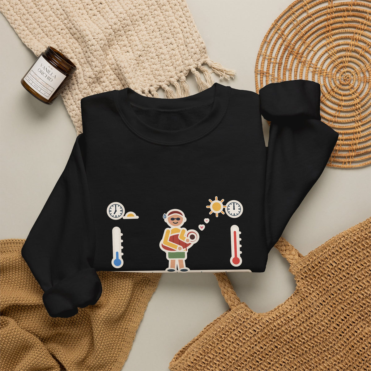 Desert Weather Sweatshirt, Wore a Jacket at 7 a.m., Carried It Around Like a Baby by Noon, Funny Sidewalk Swing Crewneck