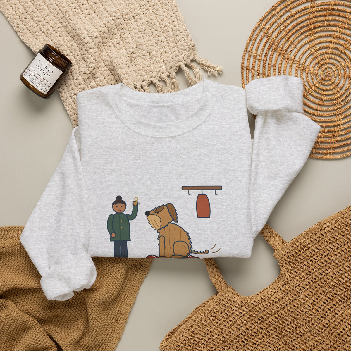 Briard Crewneck Sweatshirt - Sits on My Feet So I Can't Leave Shaggy Dog Owner Gift