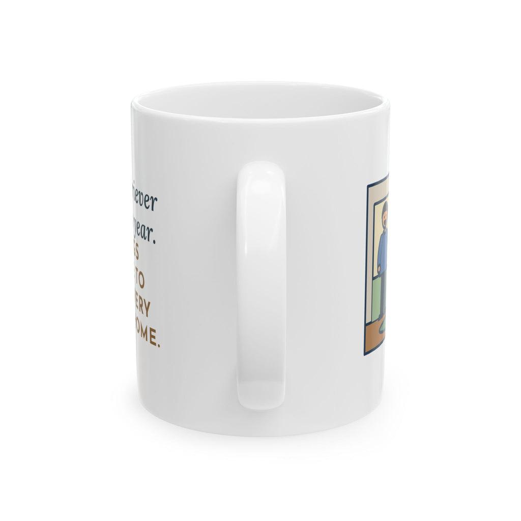 Flat-Coated Retriever Mug, Turned Ten This Year, Still Brings a Pinecone to the Door Every Time, Funny Coffee Mug 11oz