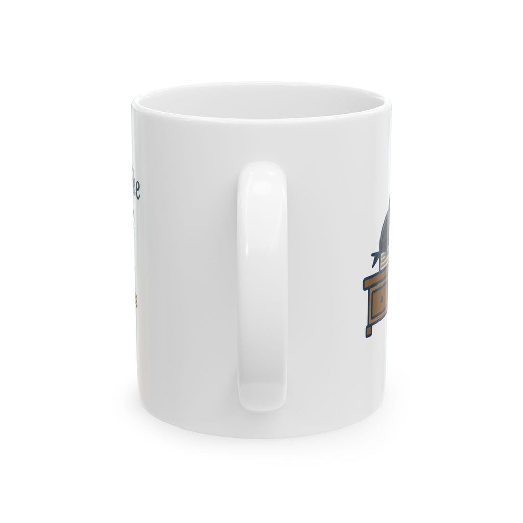 Lewis Carroll Bookish Quote Mug, Why Is a Raven Like a Writing-Desk, Whimsical Raven on the Desk Coffee Mug 11oz