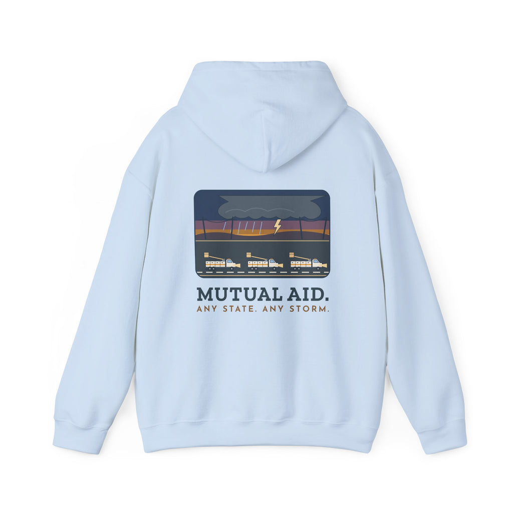 Lineworker Hoodie - Mutual Aid. Any State. Any Storm. Lineman Gift Hoodie