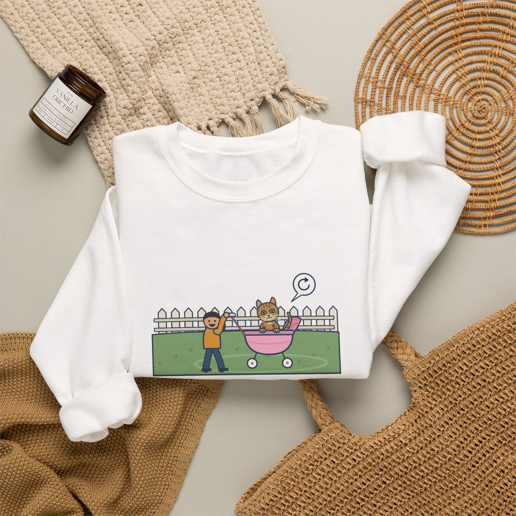 Australian Mist Cat Crewneck Sweatshirt - Rode Around the Yard in the Doll Stroller