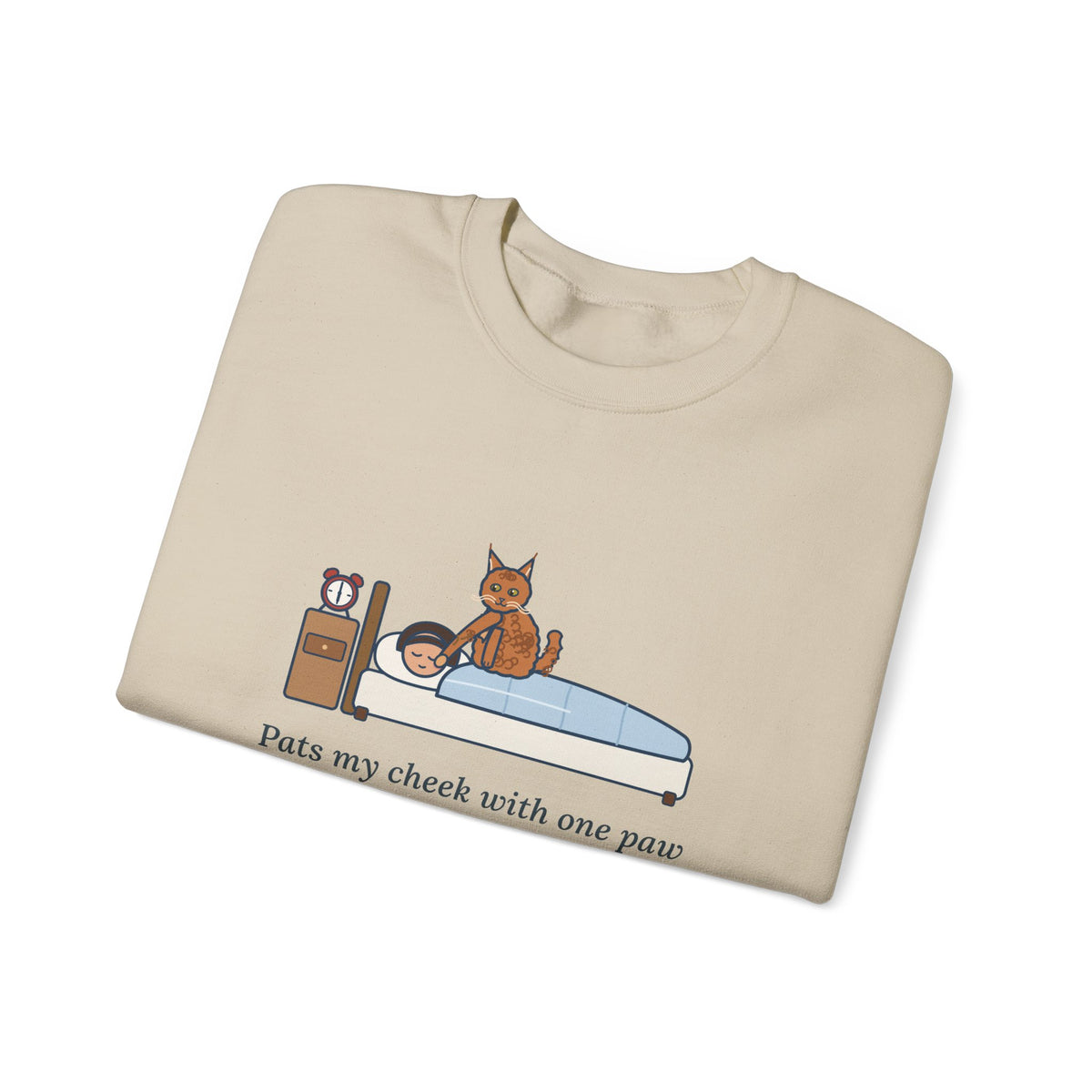 LaPerm Cat Crewneck Sweatshirt - Pats My Cheek With One Paw at Six A.M. Cat Owner Gift