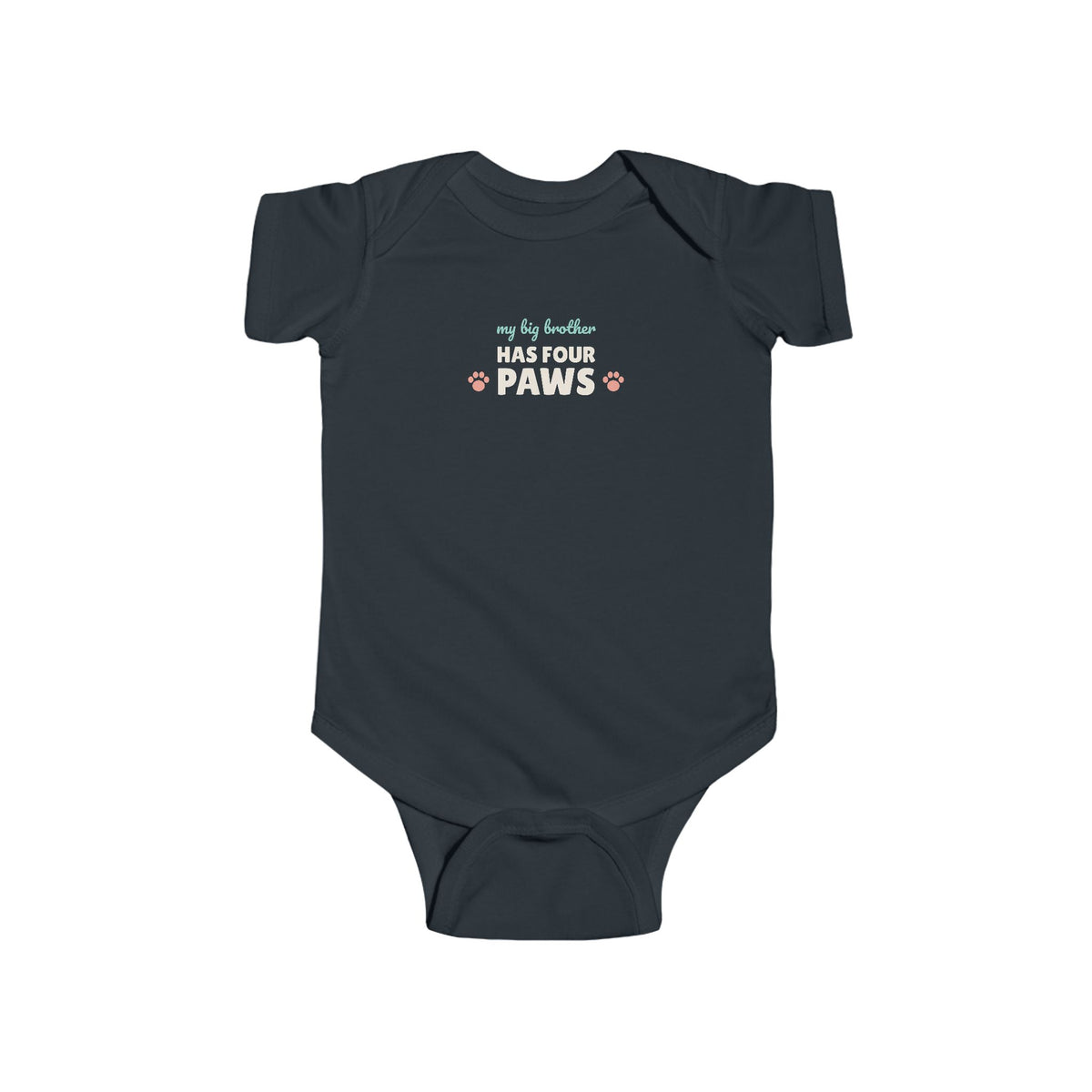 My Big Brother Has Four Paws Baby Bodysuit, Dog Lover Newborn Outfit