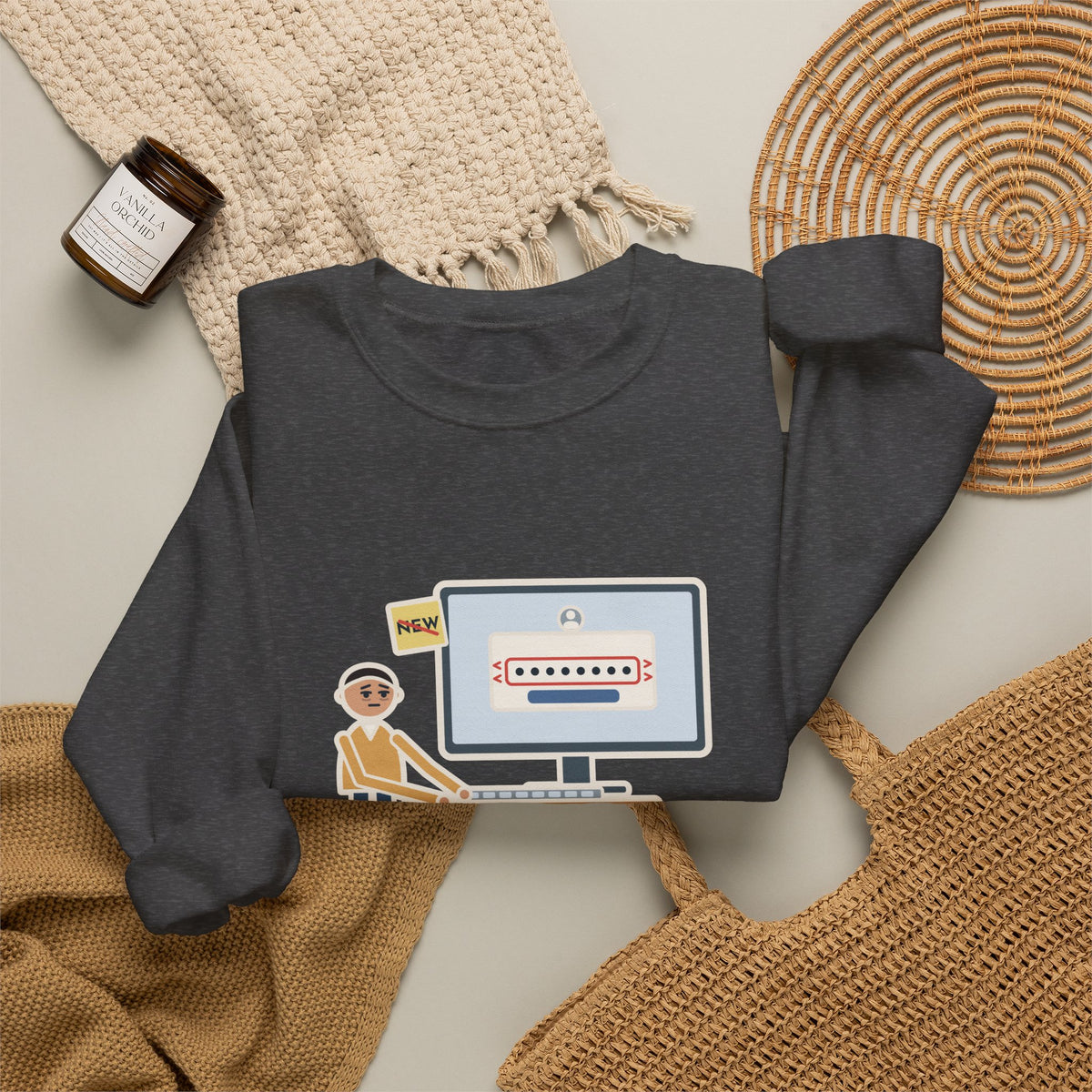Password Sweatshirt, Changed It, Typed the Old One All Week, Funny Sign-In Box Crewneck