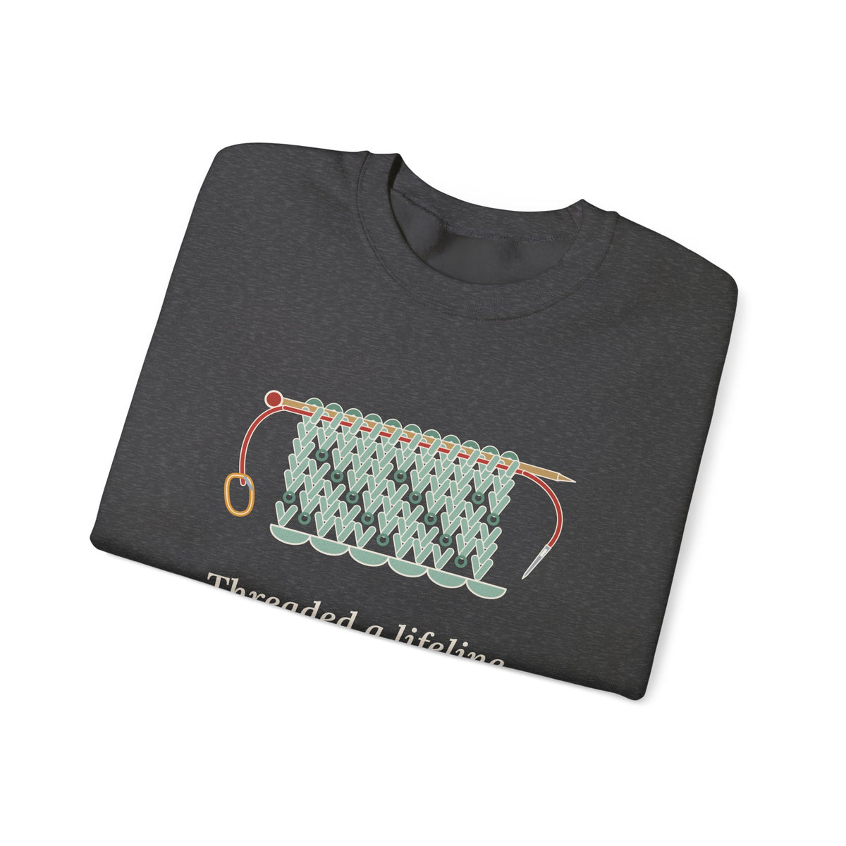 Lace Knitting Crewneck Sweatshirt - Threaded a Lifeline. Now I'm Brave.