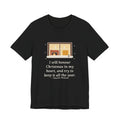 Dickens Quote T-Shirt, I Will Honour Christmas in My Heart, Christmas Candlelit Window Tee