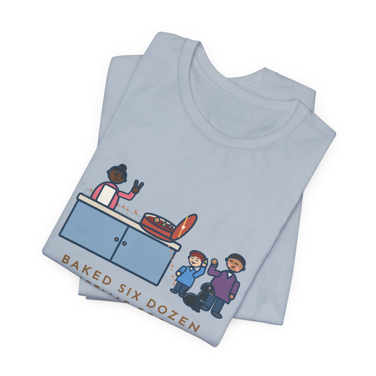 Funny Christmas Cookies T-Shirt, Baked Six Dozen, Two Dozen Made It to the Tin, Cookie Count Tee