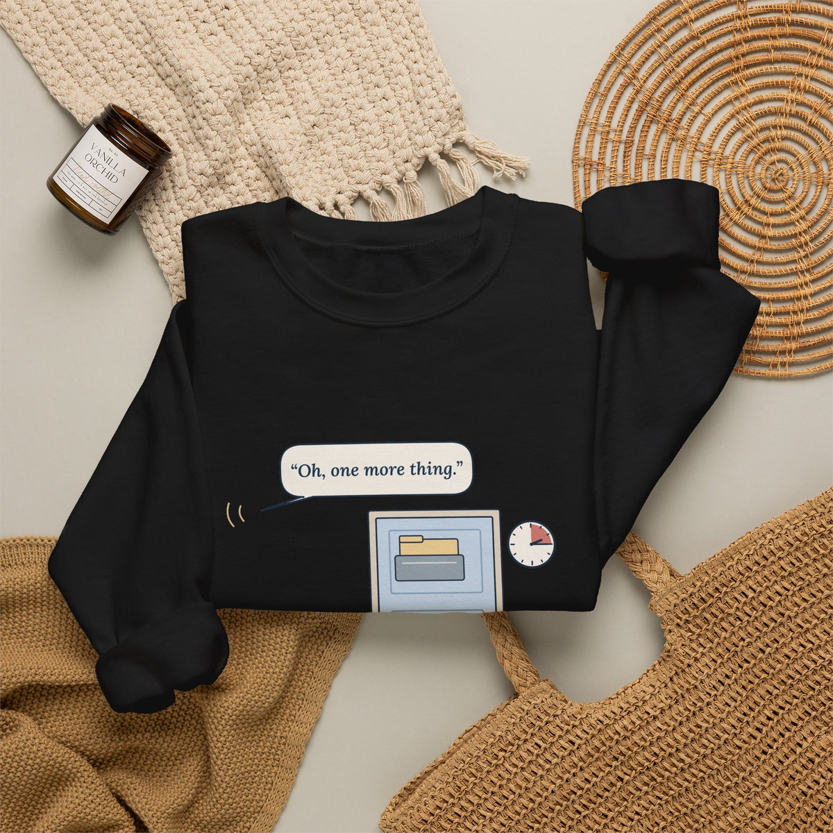 Nurse Practitioner Crewneck Sweatshirt - Hand on the Doorknob. Oh, One More Thing.