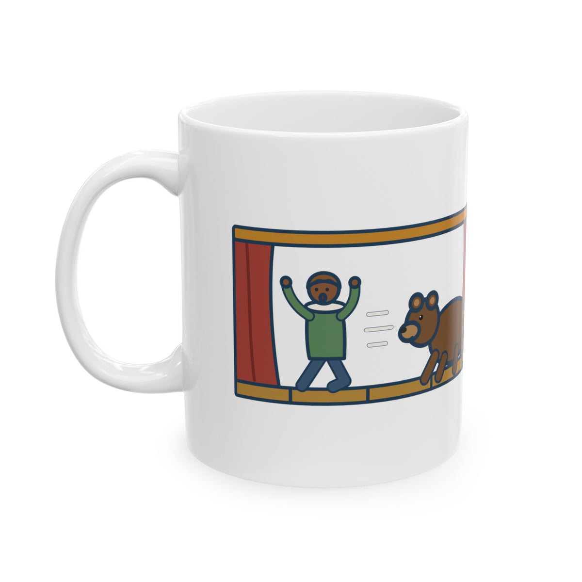 Shakespeare Quote Mug, Exit, Pursued by a Bear, Theatre Stage Chase Coffee Mug 11oz