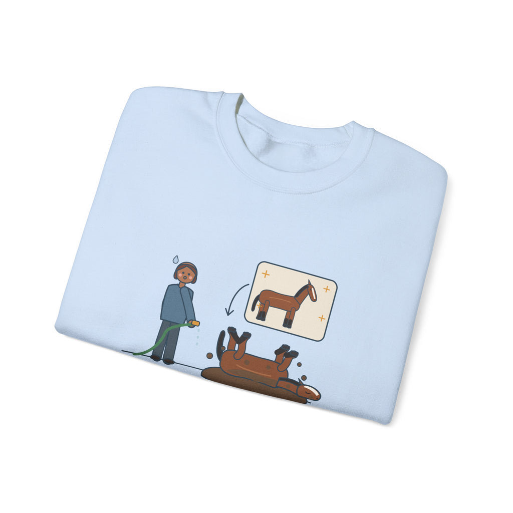 Horse Lover Crewneck Sweatshirt - Every Bath Ends in a Mud Roll
