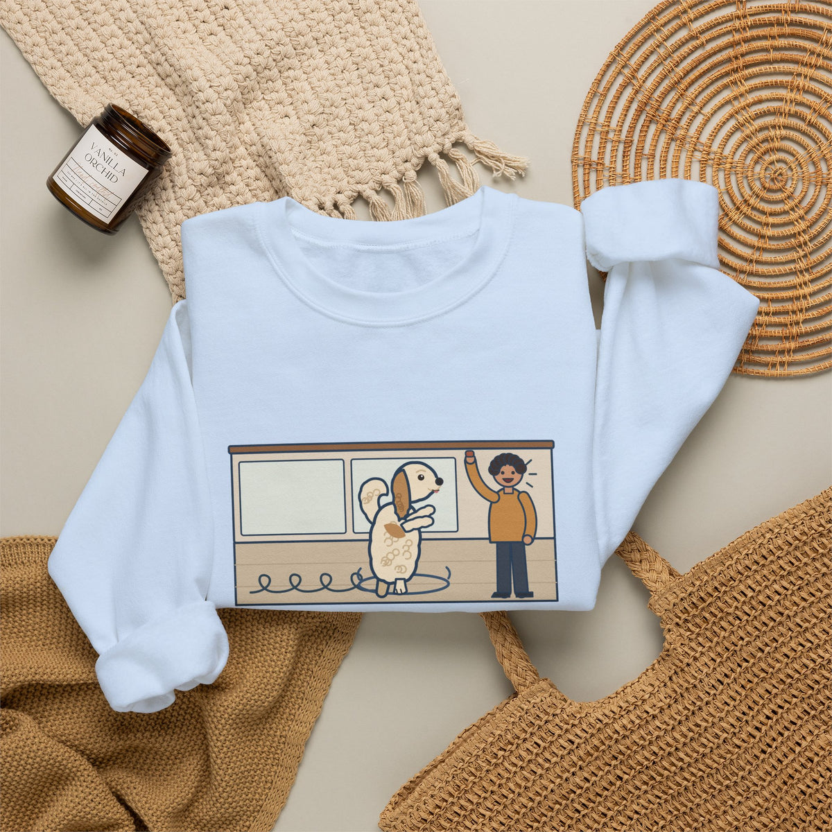 Havanese Crewneck Sweatshirt - Five Spins for One Treat Funny Dog Sweatshirt