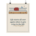 Fitzgerald Quote Poster, Life Starts All Over Again When It Gets Crisp, Fall Porch Morning Wall Art