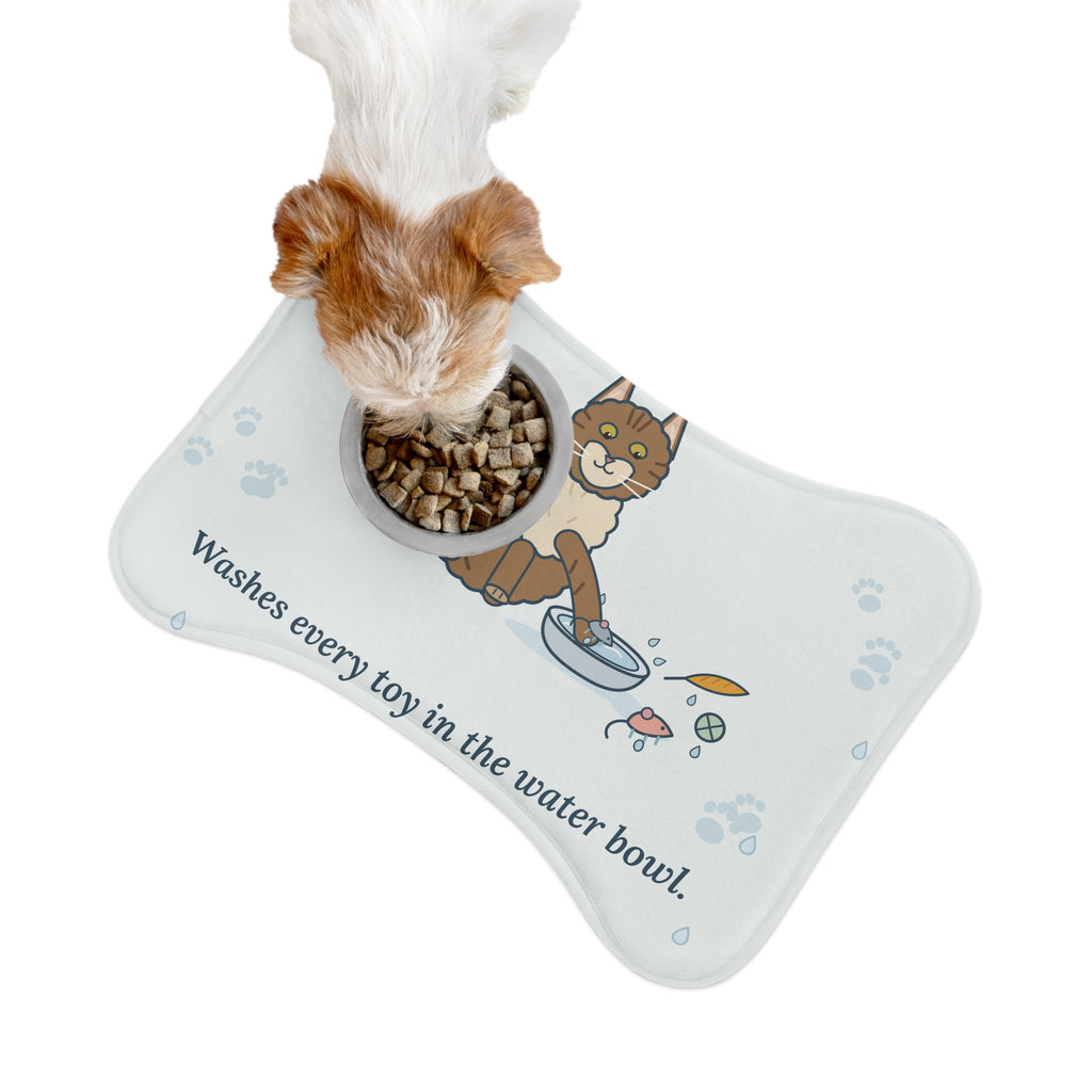 Maine Coon Pet Feeding Mat - Washes Every Toy in the Water Bowl. Cat Bowl Mat