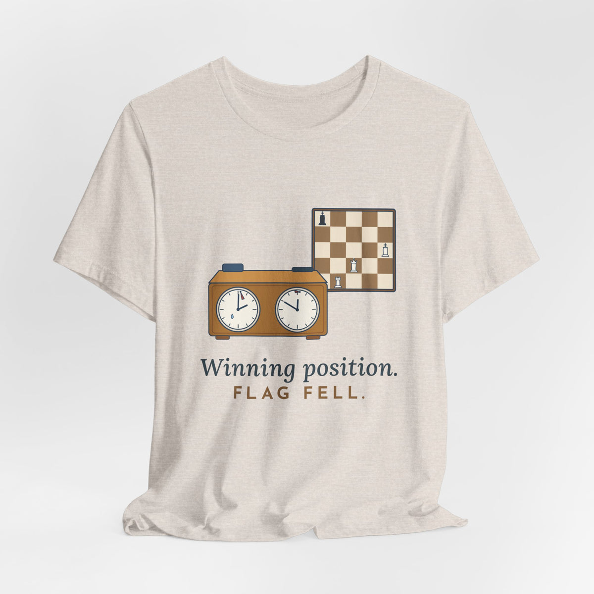 Chess T-Shirt - Winning Position. Flag Fell. Funny Blitz Chess Clock Tee