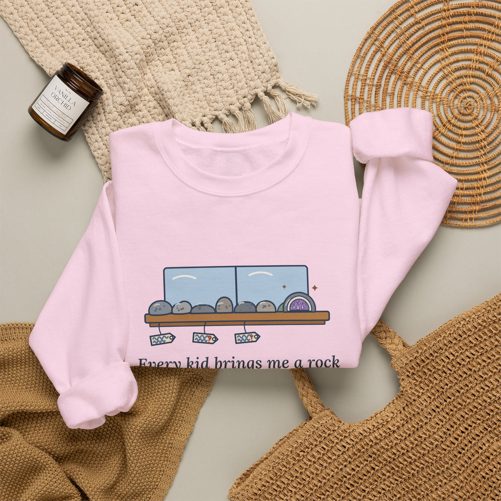 Earth Science Teacher Crewneck Sweatshirt - Every Kid Brings Me a Rock From Their Driveway