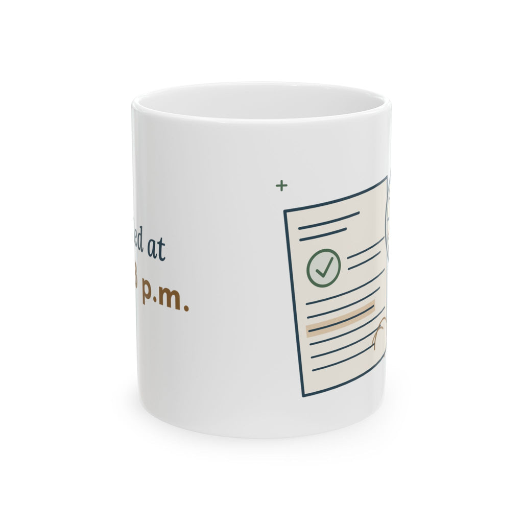 Paralegal Coffee Mug - Filed at 11:58 p.m. Funny Legal Assistant Mug