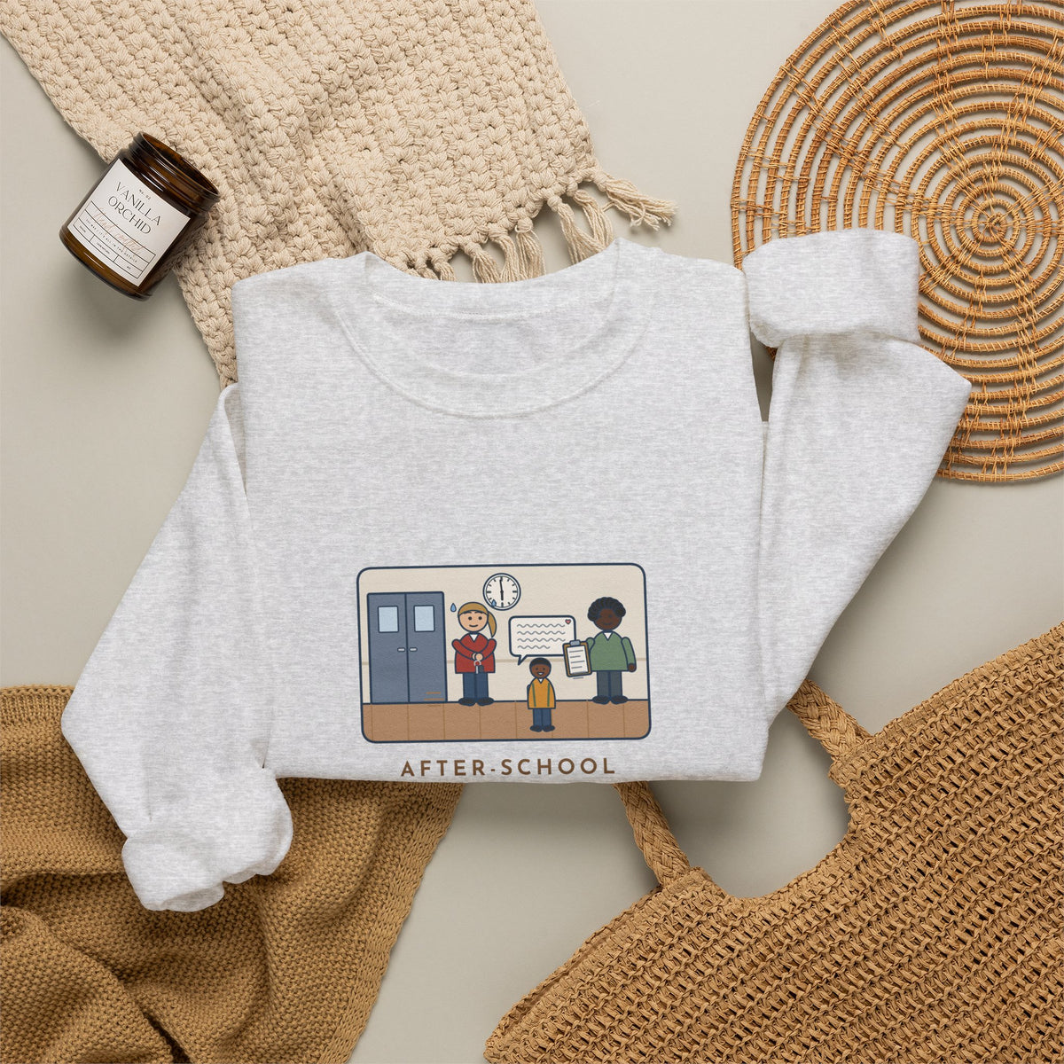 After-School Program Sweatshirt, Pickup Ends at 6:00, The Last Parent Ran In at 5:59 and Apologized for Ten Minutes