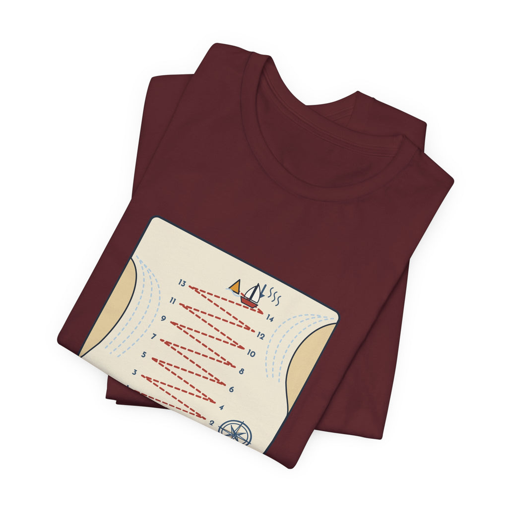 Sailing T-Shirt - Tacked Fourteen Times to Go a Mile Funny Sailor Tee