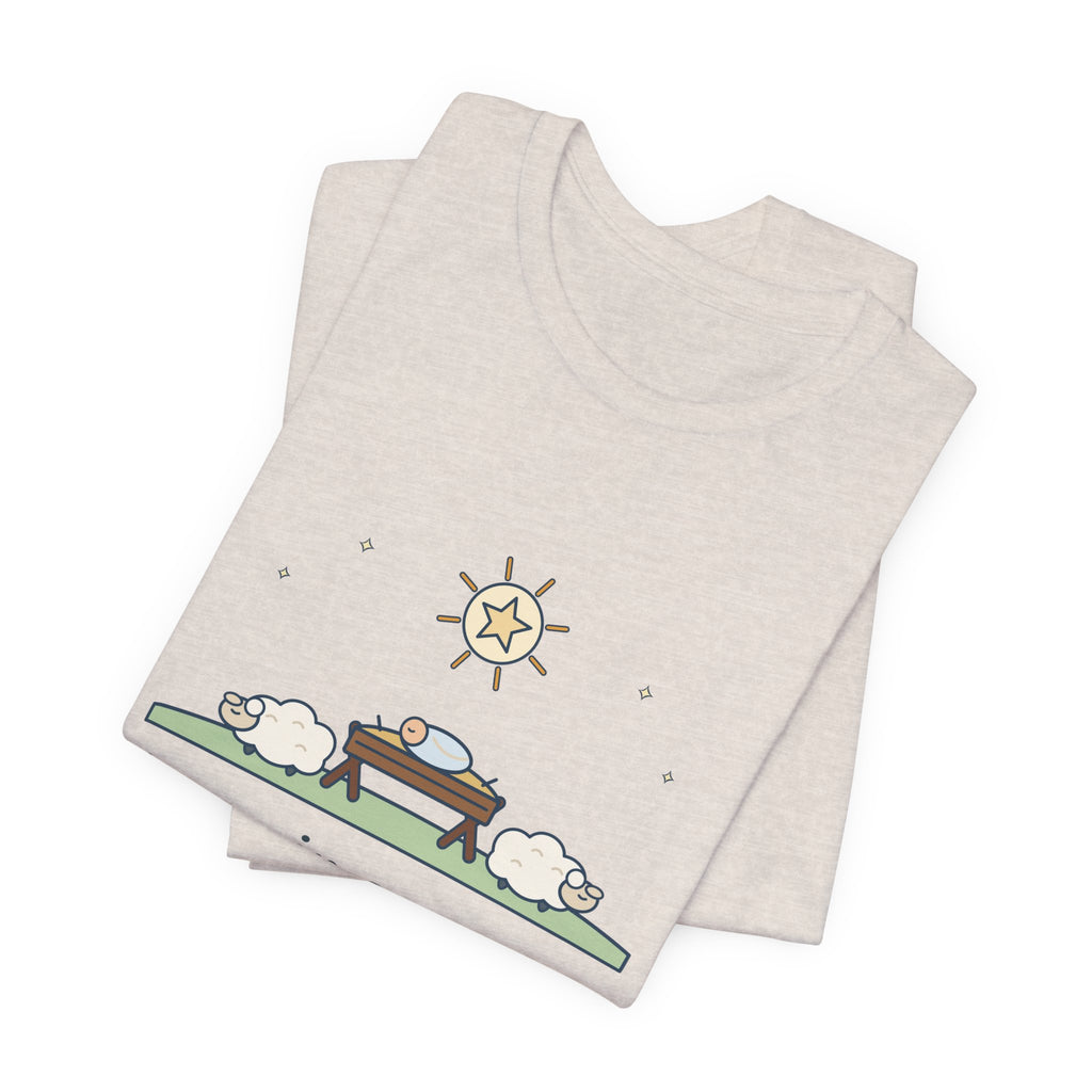 Anonymous Quote T-Shirt, Away in a Manger, Christmas Manger and Lambs Tee