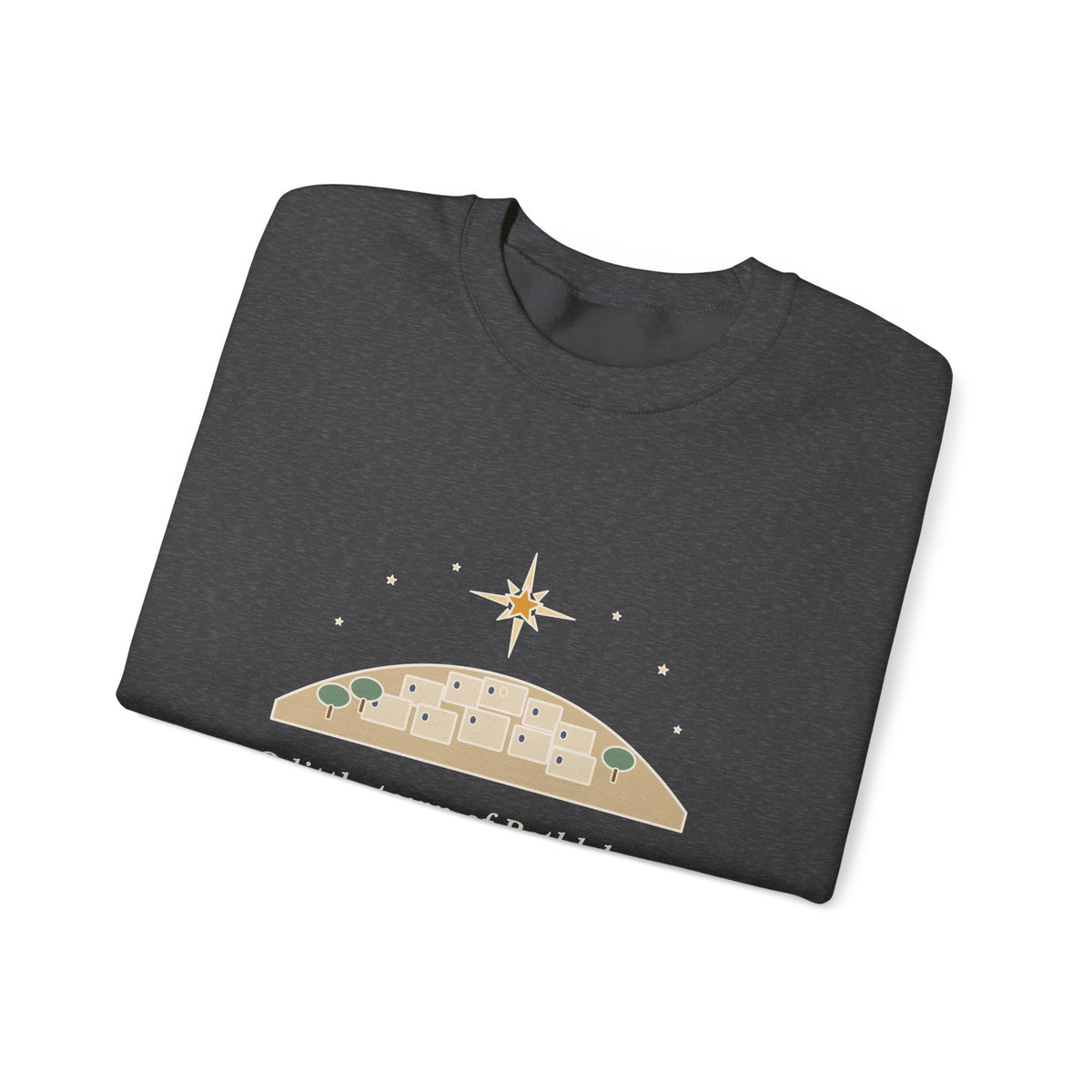 O Little Town of Bethlehem Sweatshirt, Christmas Brooks Quote Crewneck with Hill Town Star