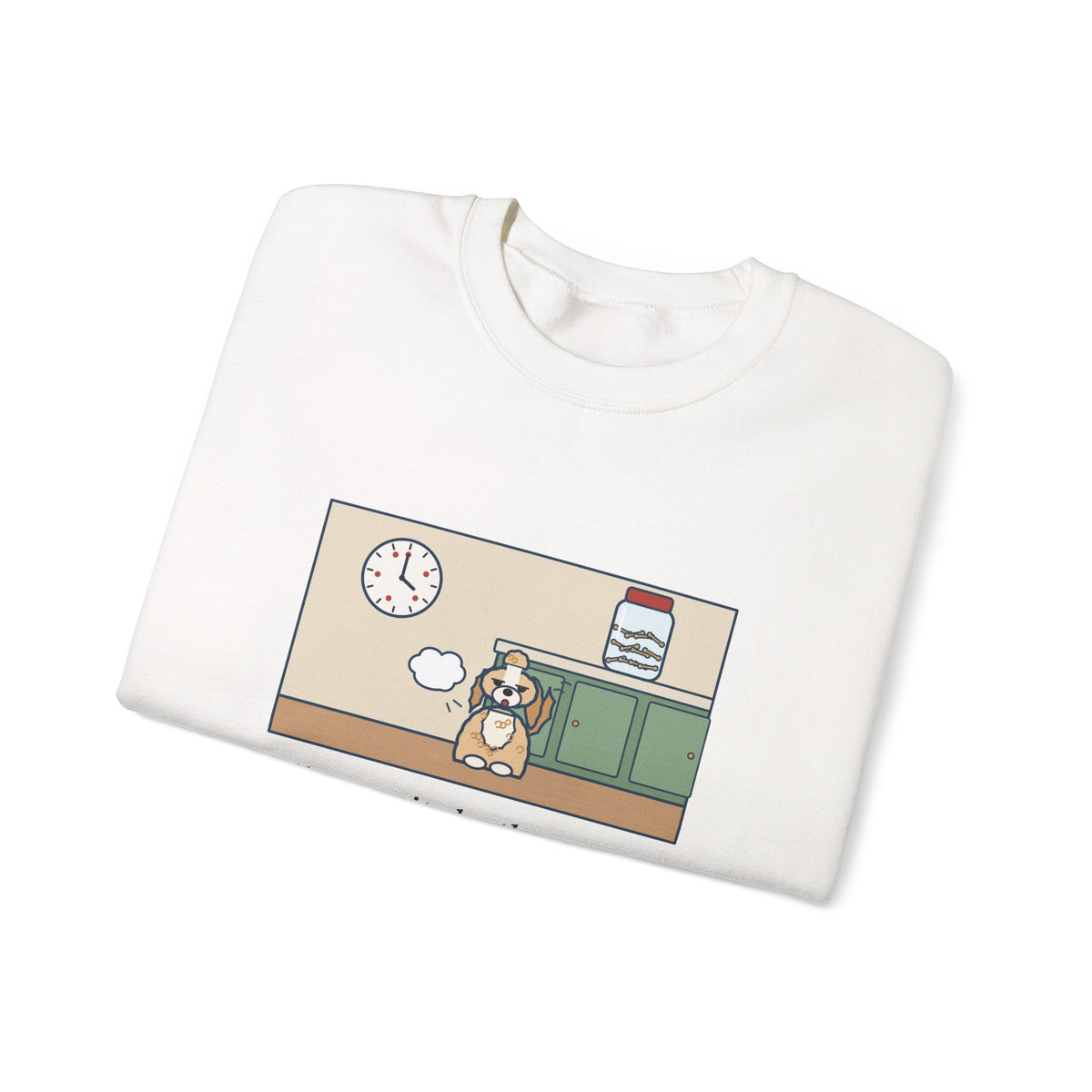 Shih-Poo Sweatshirt, Sits by the Treat Jar and Sighs Loudly Every Eleven Minutes, Funny Treat Jar Vigil Crewneck