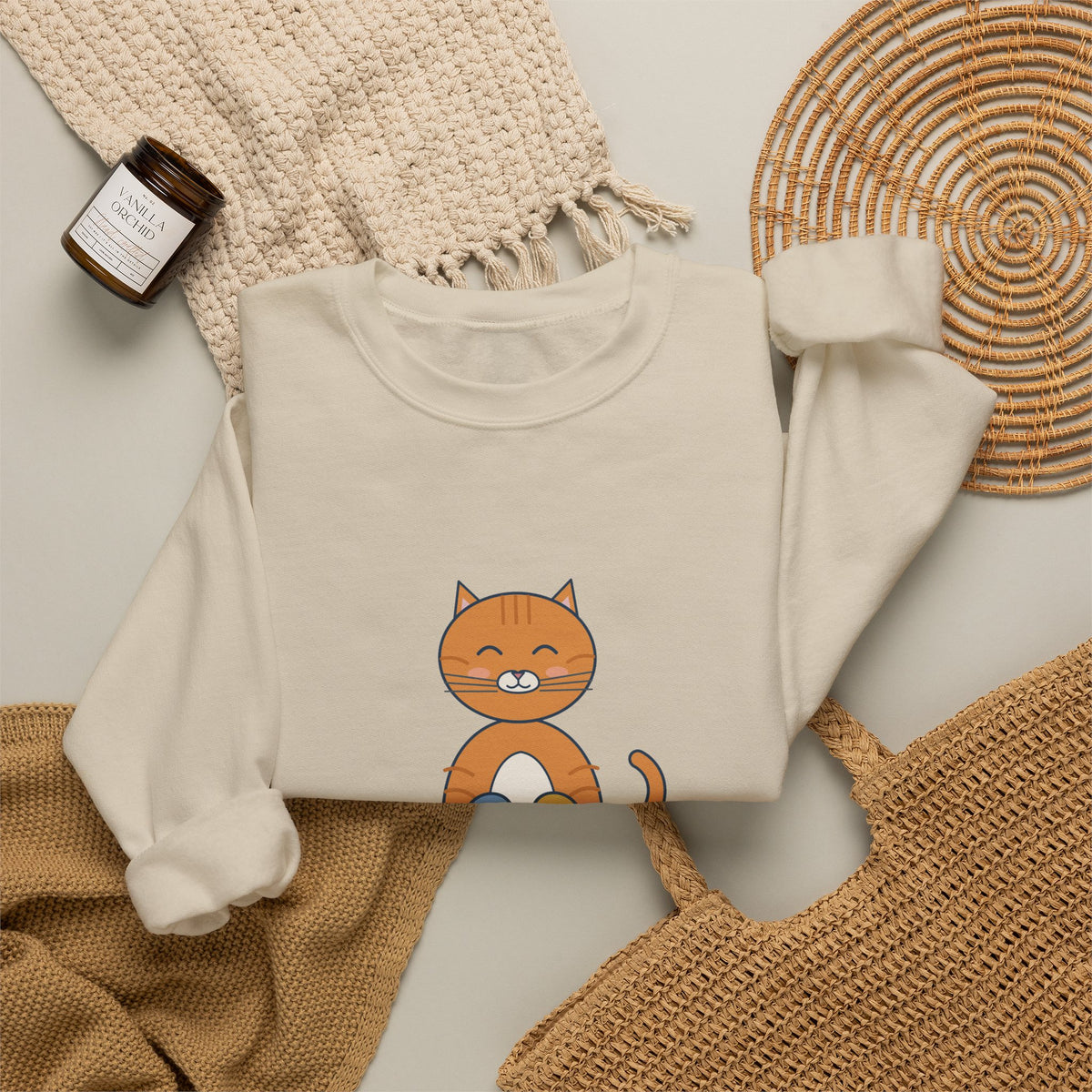 Polydactyl Cat Crewneck Sweatshirt - Born With Mittens Extra Toes Cat Gift