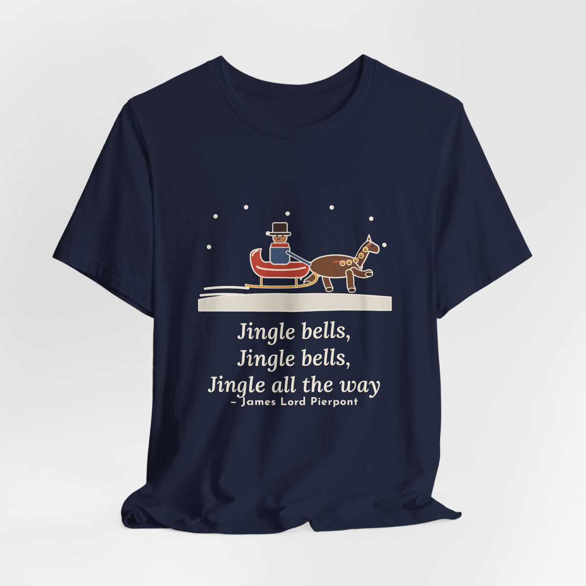 Pierpont Quote T-Shirt, Sleigh Bells in the Snow, Christmas One-Horse Sleigh Tee
