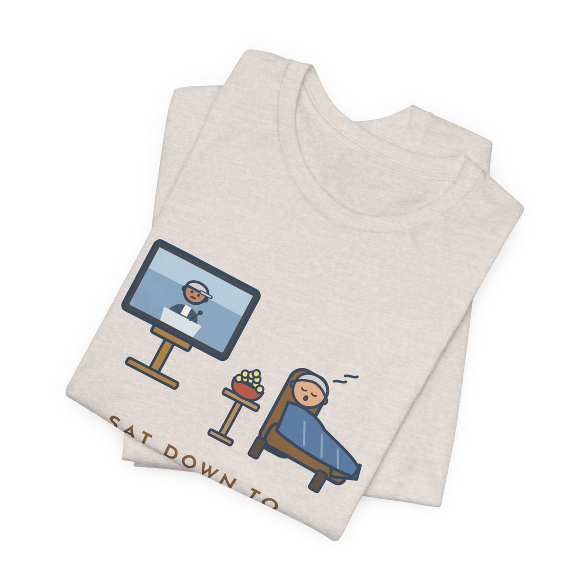 Funny Sports Fan T-Shirt, Sat Down to Watch the Game, Woke Up for the Postgame Interviews, Recliner Nap Tee