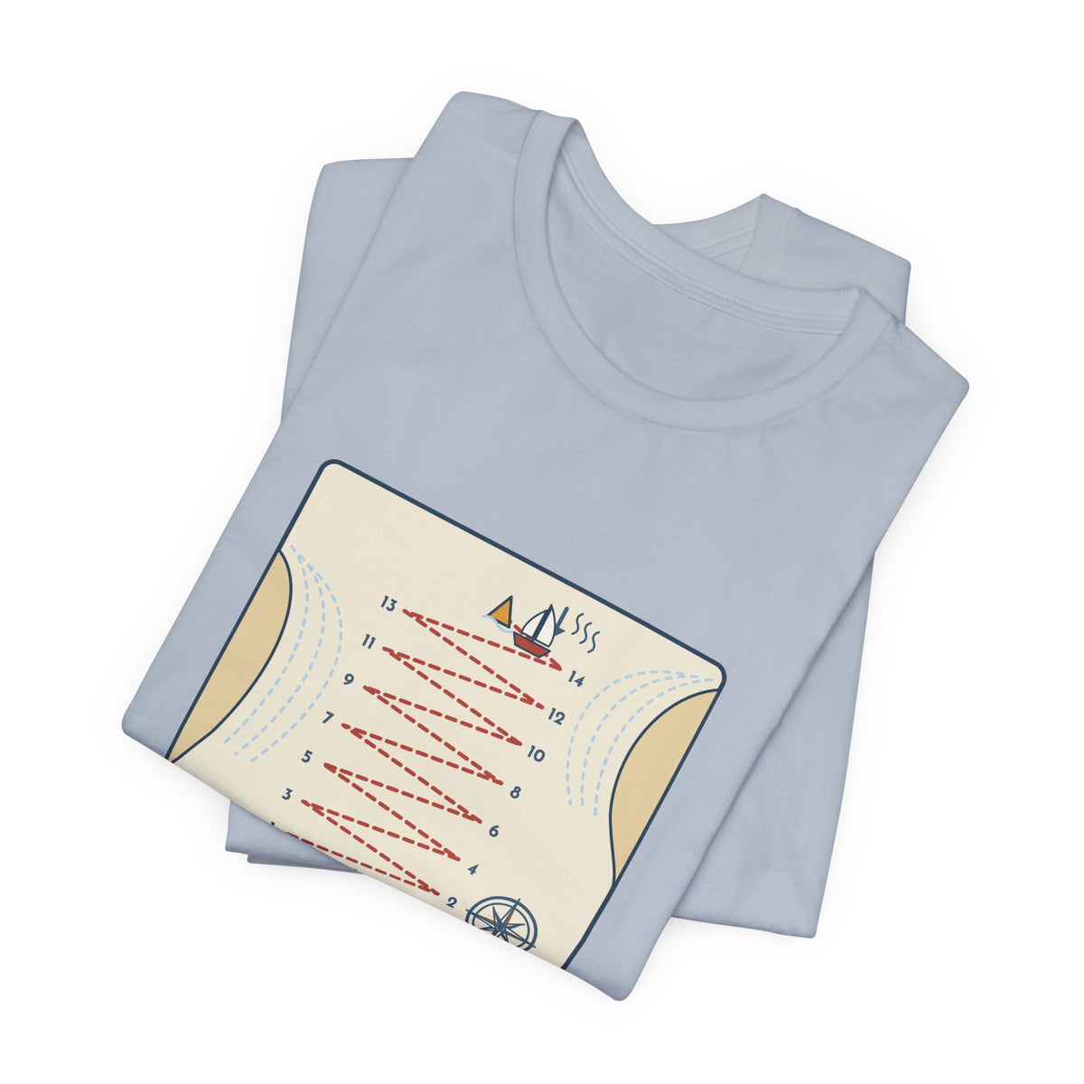 Sailing T-Shirt - Tacked Fourteen Times to Go a Mile Funny Sailor Tee