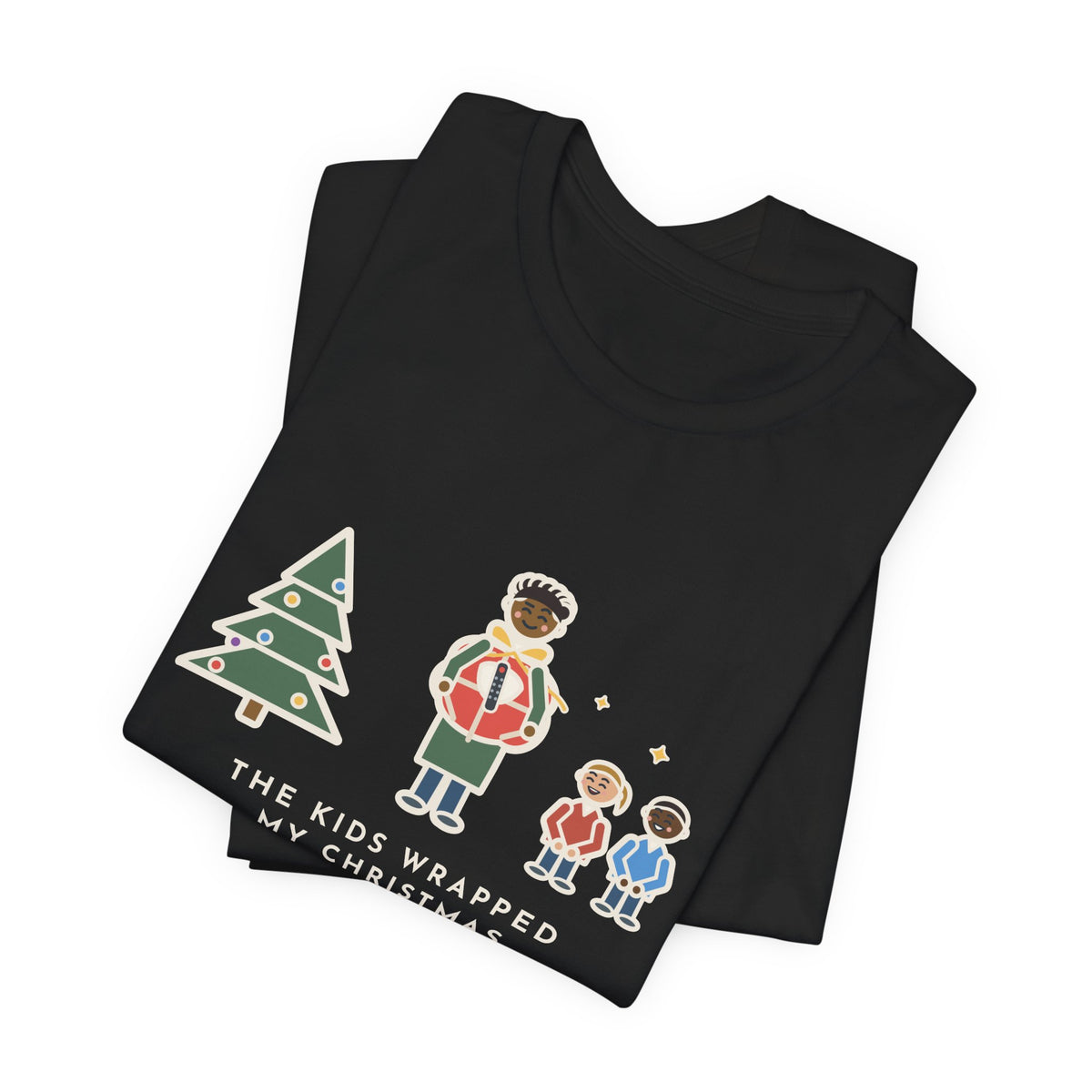 Funny Christmas Present T-Shirt, The Kids Wrapped It Themselves, It Was the TV Remote, Proud Wrappers Tee