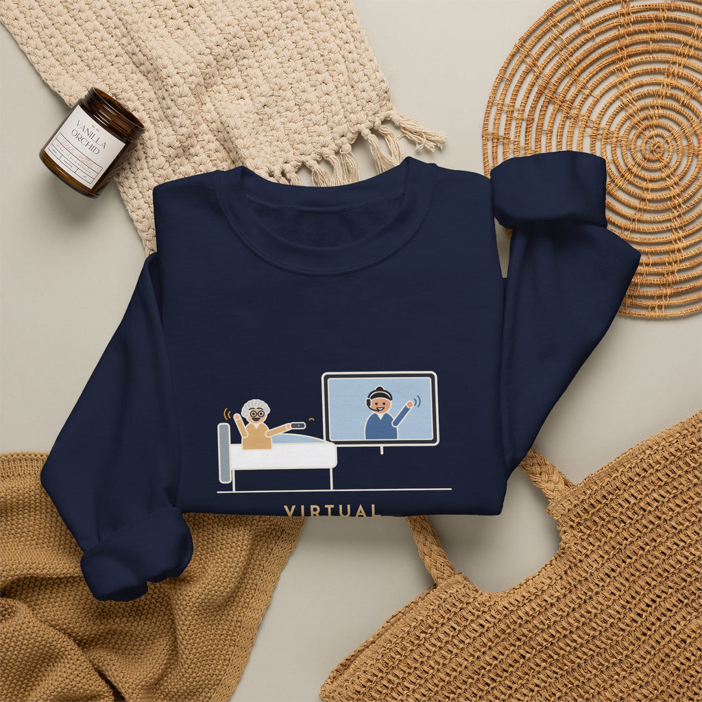 Virtual Nurse Crewneck Sweatshirt - Hello From the TV, Wave Back at the Remote