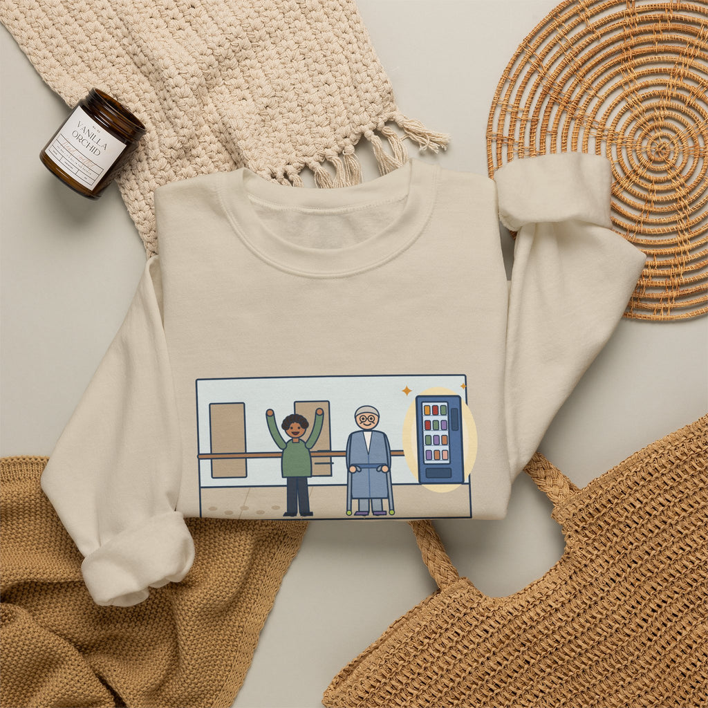 CVICU Nurse Sweatshirt, Day Two After Heart Surgery, He Walked the Whole Hallway to See the Vending Machine, Funny Hallway Walk Crewneck