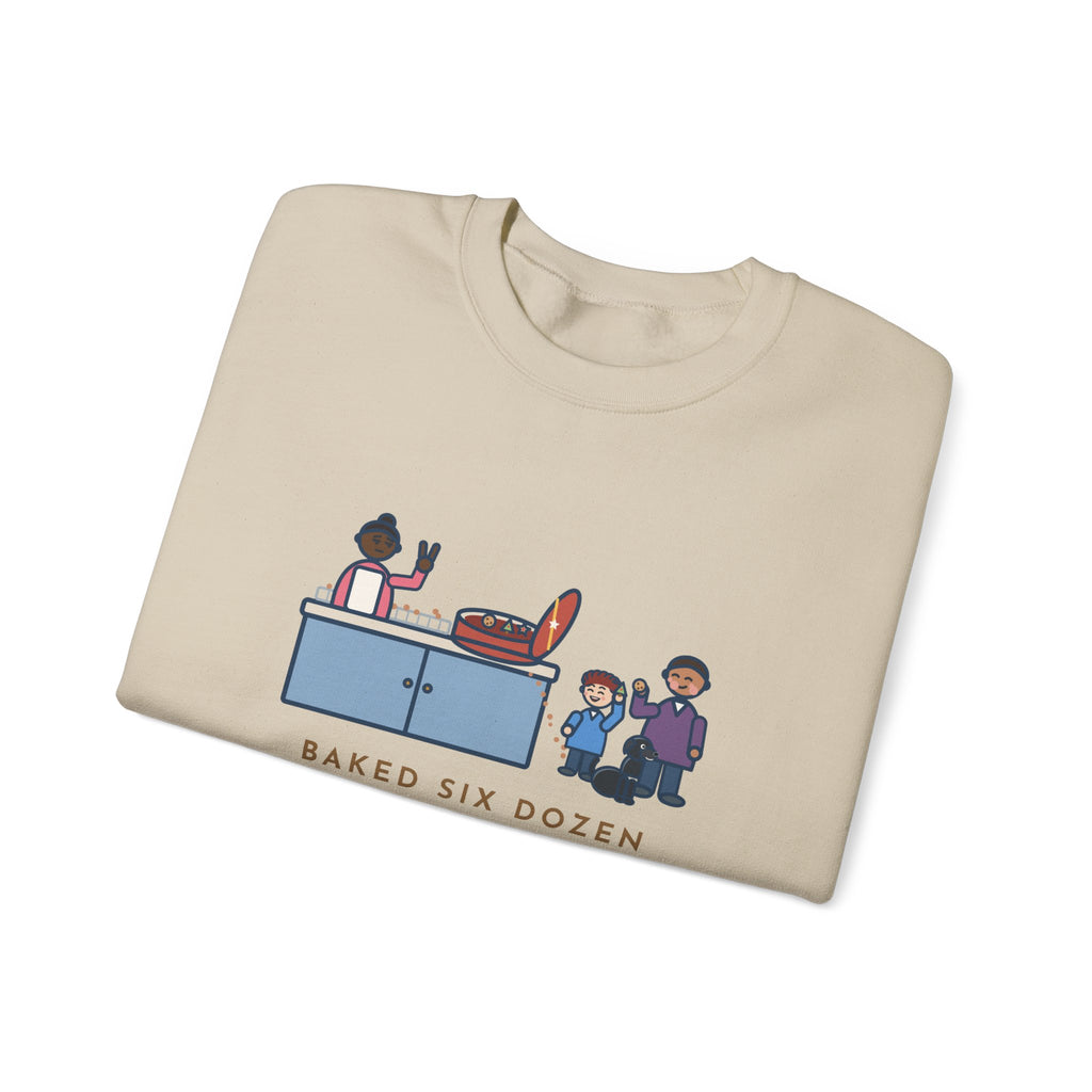 Christmas Cookies Sweatshirt, Baked Six Dozen, Two Dozen Made It to the Tin, Funny Cookie Count Crewneck