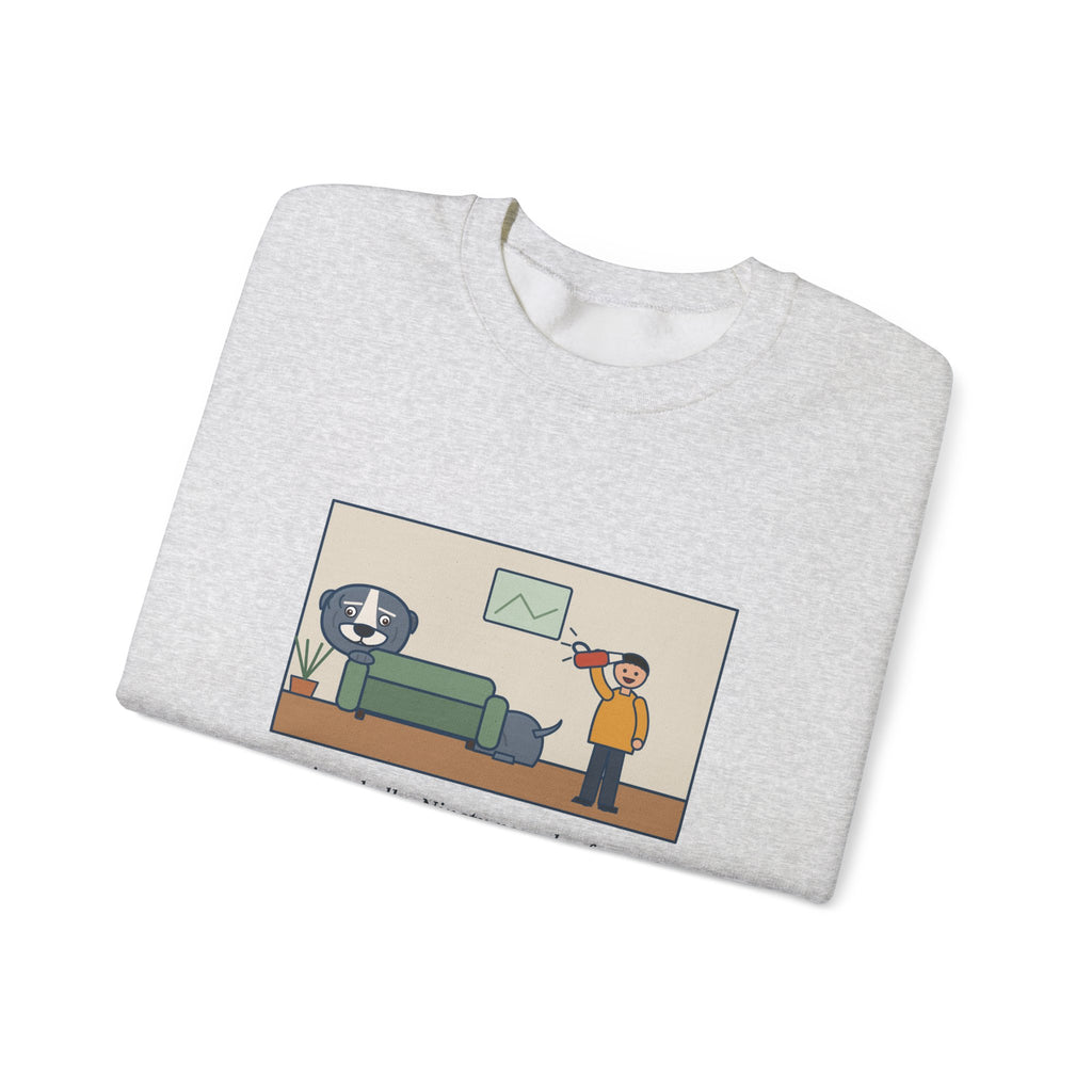American Bully Sweatshirt, Ninety Pounds of Muscle, Runs from the Handheld Vacuum, Funny Couch Hideout Crewneck