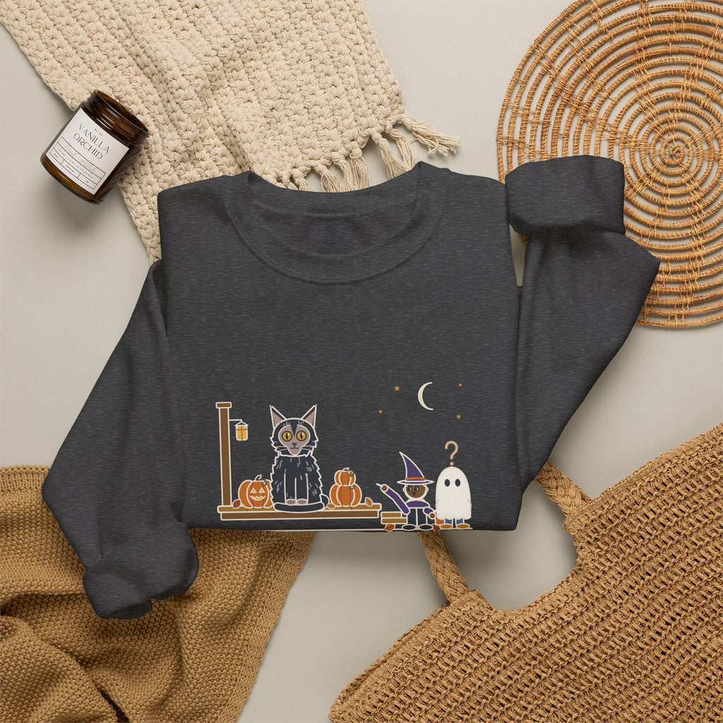 Lykoi Cat Crewneck Sweatshirt - Trick-or-Treaters Thought He Was a Decoration