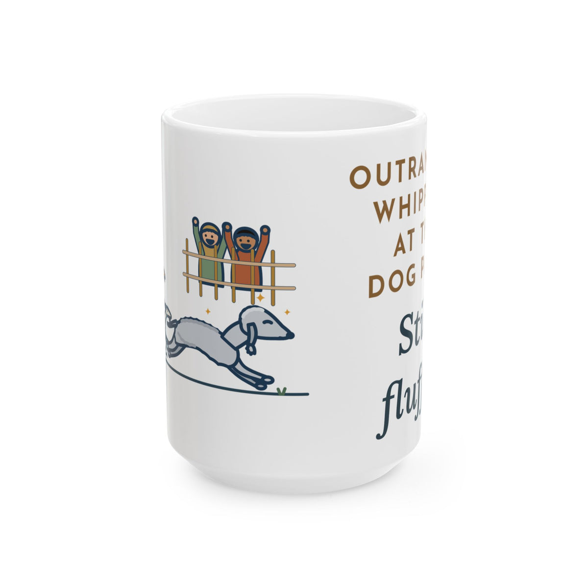 Large 15oz Bedlington Terrier Mug - Outran the Whippets, Still Fluffy