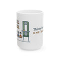Large 15oz Woodshop Teacher Mug - Thirty Birdhouses, One Band Saw