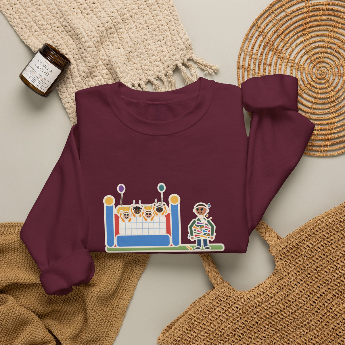 Birthday Party Sweatshirt, Sixteen Kids, One Bounce House, and I Held Every Shoe, Funny Backyard Party Crewneck