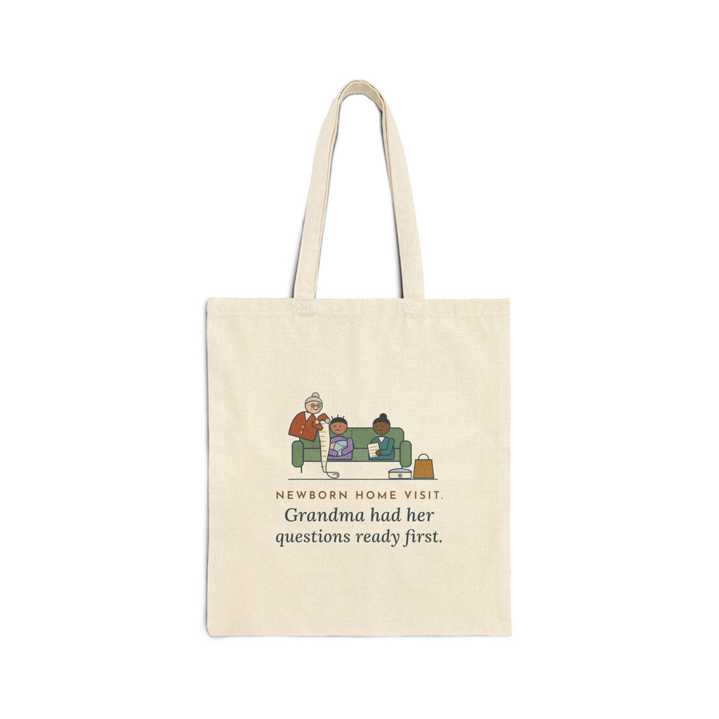 Public Health Nurse Tote Bag - Newborn Home Visit Grandma Questions Canvas Tote