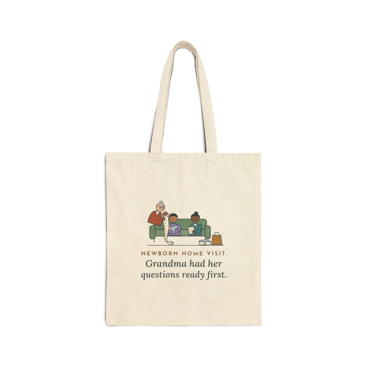 Public Health Nurse Tote Bag - Newborn Home Visit Grandma Questions Canvas Tote