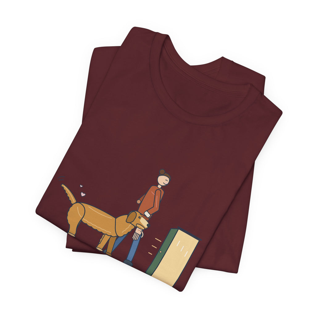 Golden Retriever T-Shirt - Walks Me Inside by the Wrist. Soft-Mouth Golden Tee