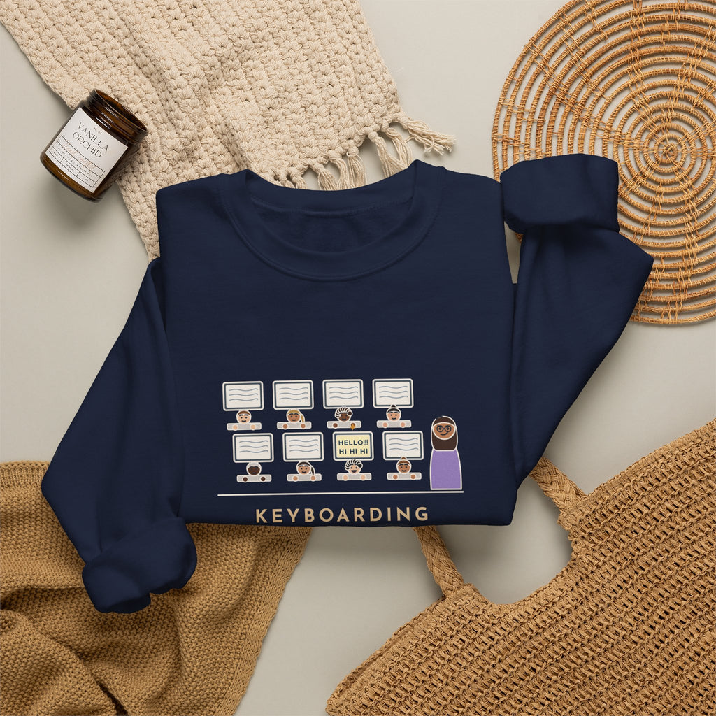 Keyboarding Teacher Crewneck Sweatshirt - One Kid Found Caps Lock