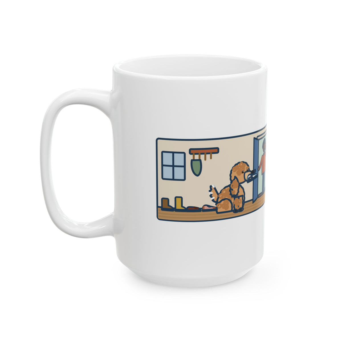 Brings One Shoe to Every Guest at the Door, Never the Pair 15oz Mug, Large Funny Cockapoo Coffee Mug