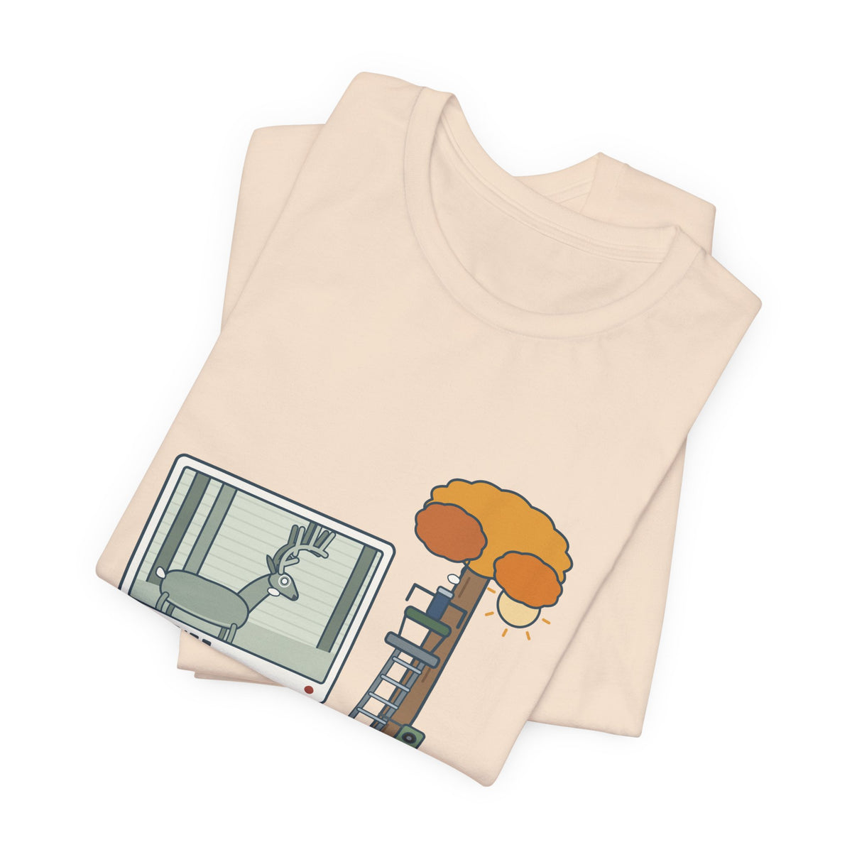 Deer Hunting T-Shirt - The Buck Only Shows Up on the Trail Cam. Funny Hunter Tee