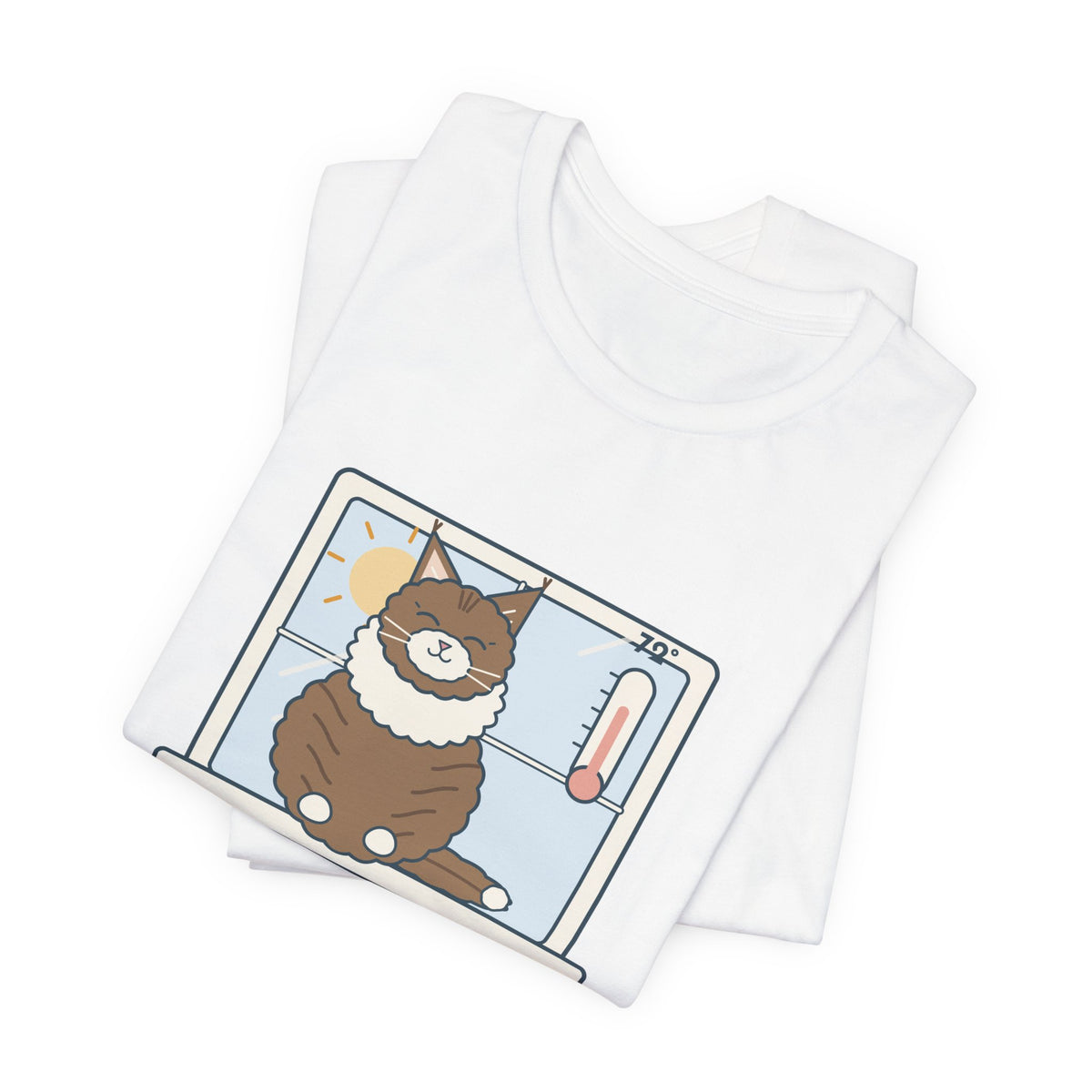 Norwegian Forest Cat T-Shirt - Wears a Winter Coat to the Windowsill Fluffy Cat Tee