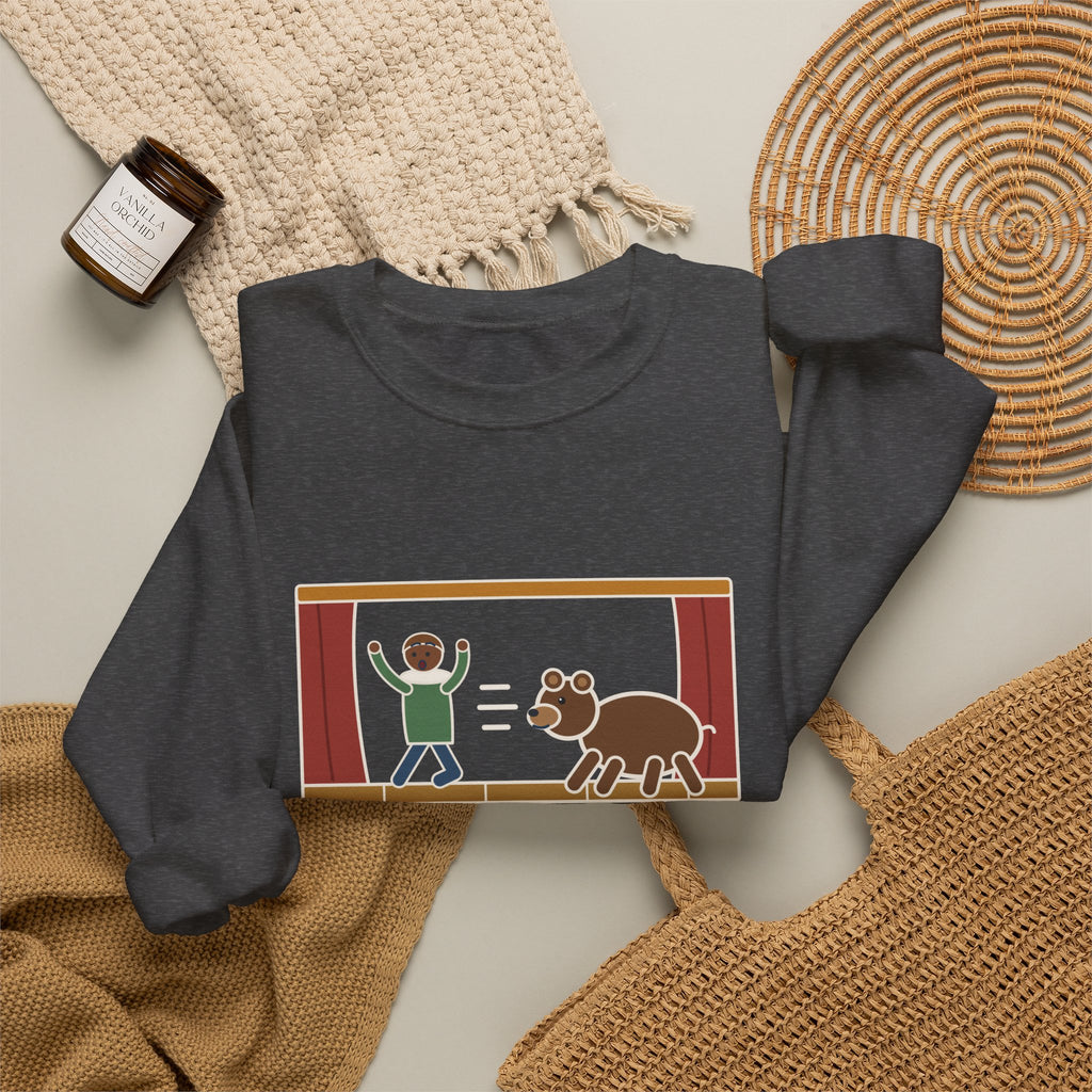 Exit, Pursued by a Bear Sweatshirt, Theatre Shakespeare Quote Crewneck with Stage Chase