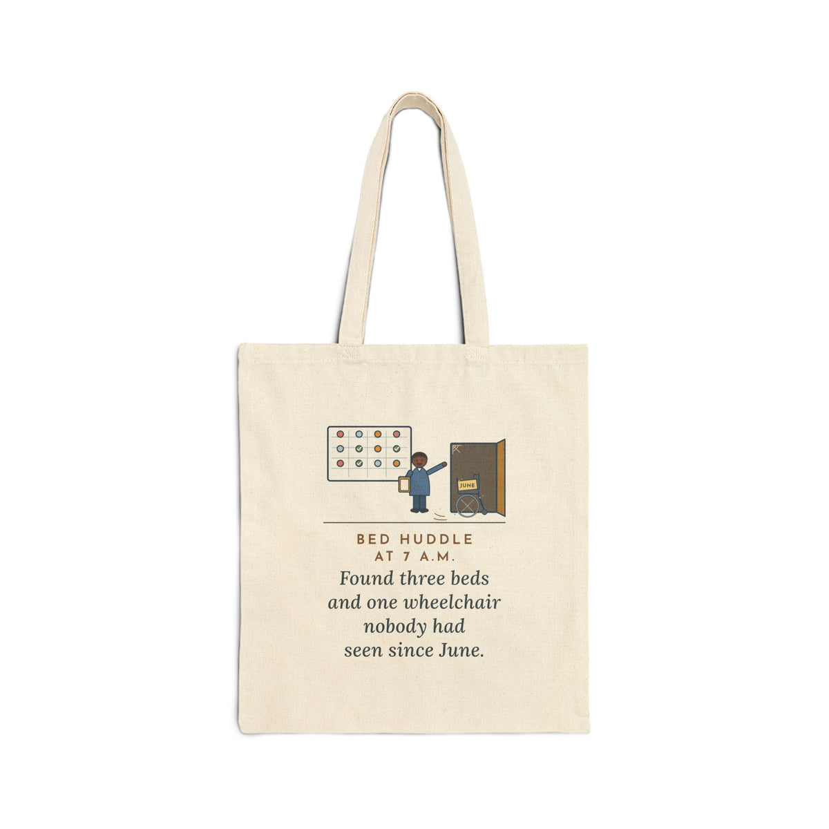 Patient Flow Nurse Tote Bag - 7 a.m. Bed Huddle Wins